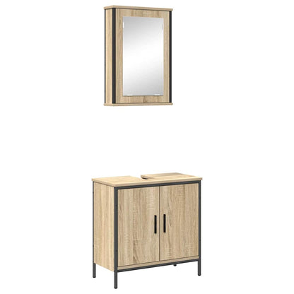Badrumsmöbelset 2 pcs Brun 60 x 30 x 60 cm Konstruerat trä
