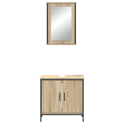 Badrumsmöbelset 2 pcs Brun 60 x 30 x 60 cm Konstruerat trä