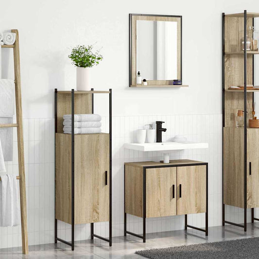 Badrumsmöbelset 3 pcs Brun 60 x 33 x 60 cm Konstruerat trä