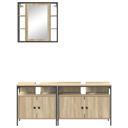 Badrumsmöbelset 3 pack Sonoma Ek 80 x 30 x 60 cm