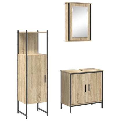 Badrumsmöbelset 3 pcs Brun 60 x 30 x 60 cm Konstruerat trä