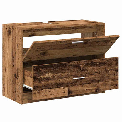 Badrumsunderskåp Åldrat Trä 78 x 37 x 59 cm