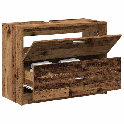 Badrumsunderskåp Åldrat Trä 78 x 37 x 59 cm