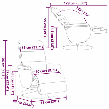 Fåtölj Vit Reclinerfåtölj 71 x 98 x 106 cm Konstläder