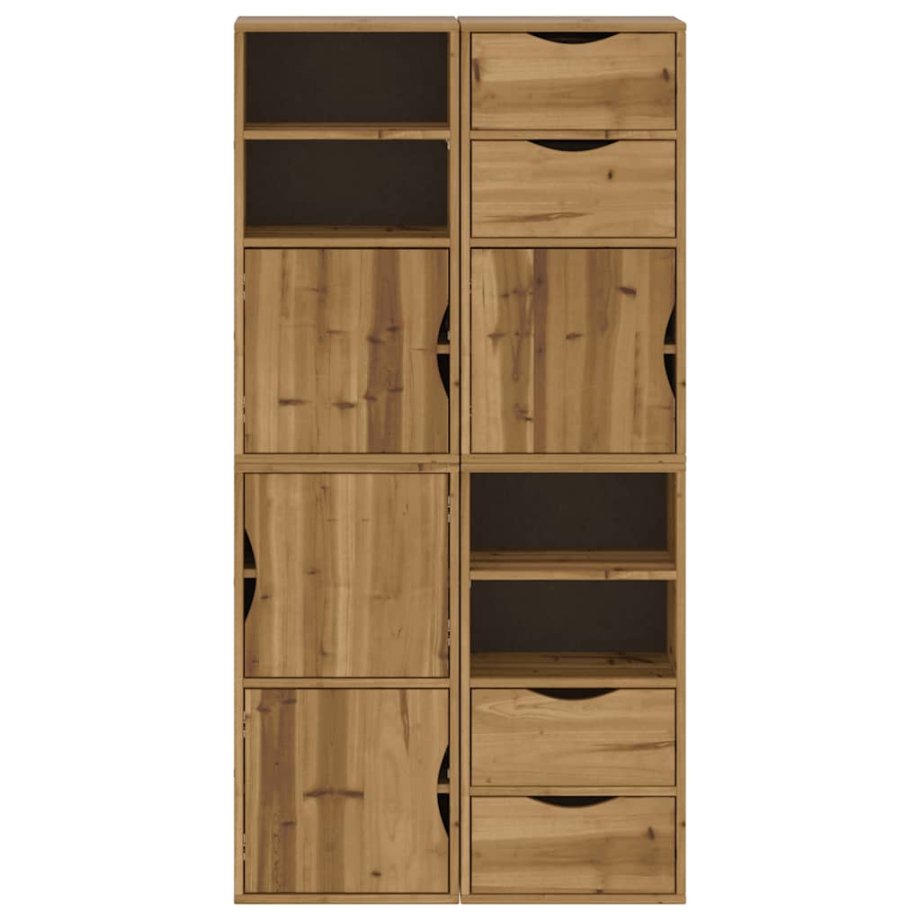 Skåp Trä 4 st "ODDA" 40x24x79 cm massivt Trä furu