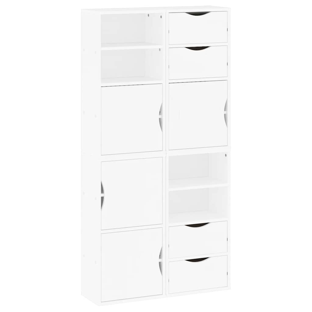 Skåp Vit 4 st "ODDA" 40x24x79 cm massiv Trä furu