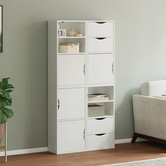 Skåp Vit 4 st "ODDA" 40x24x79 cm massiv Trä furu