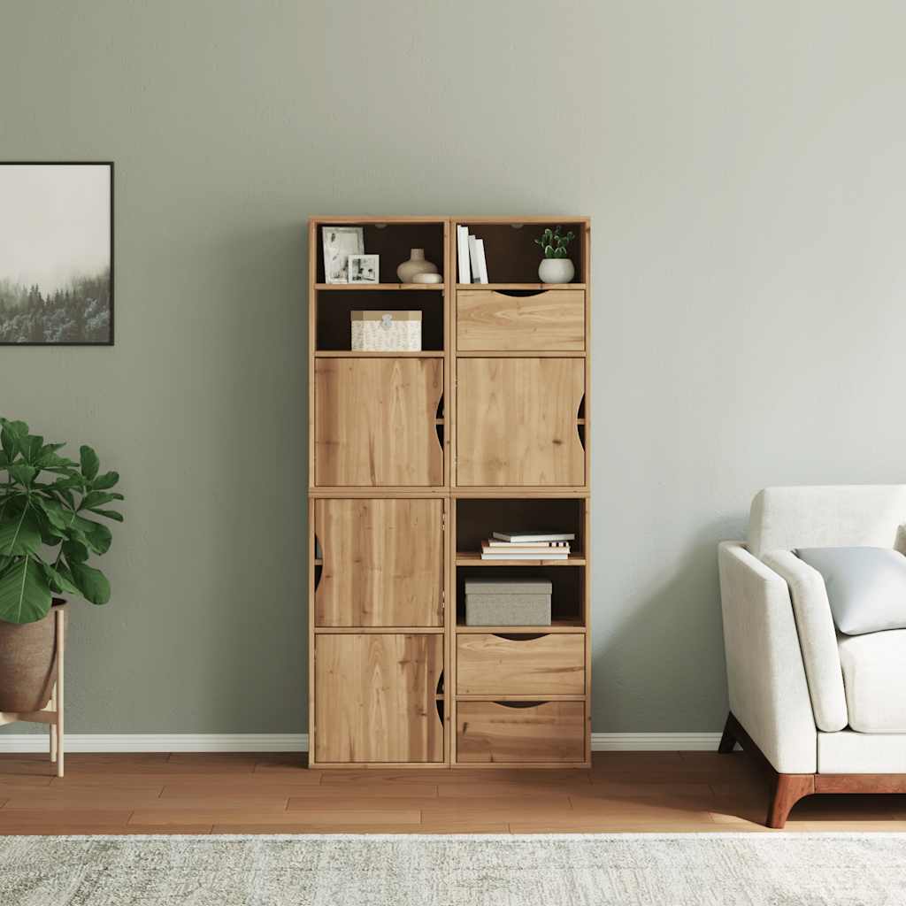 Skåp Trä 4 st "ODDA" 40x24x79 cm massivt Trä furu