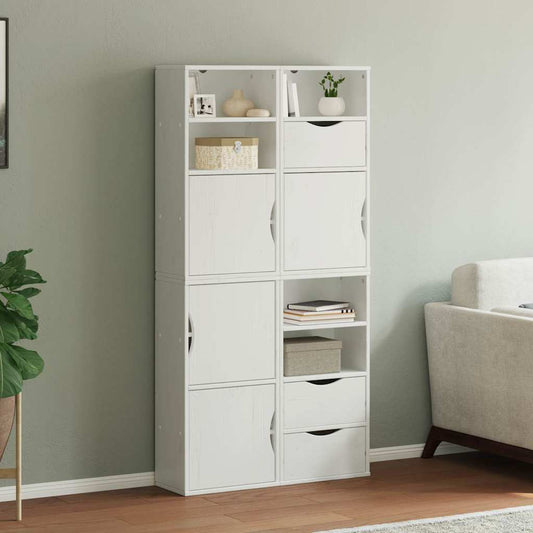 Skåp Vit 4 st "ODDA" 40x24x79 cm massiv Trä furu