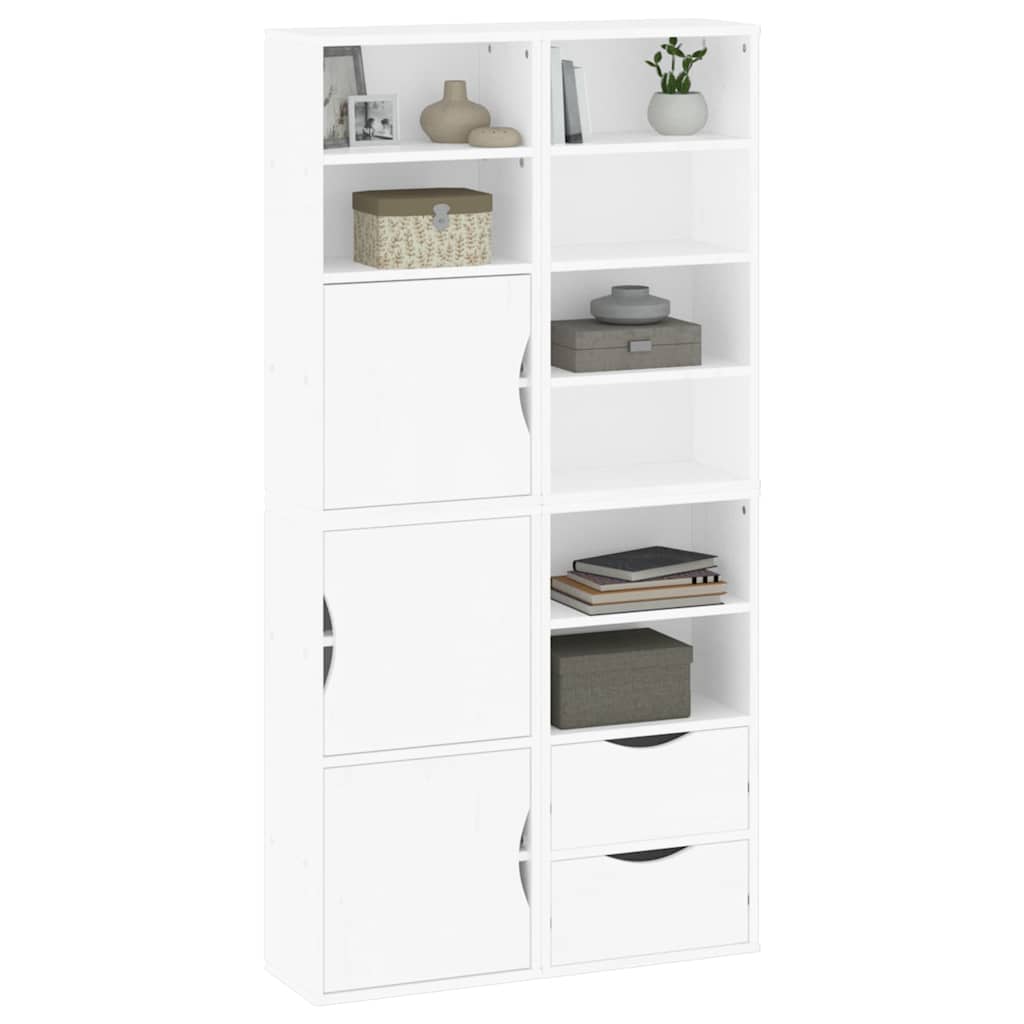 Skåp Vit 4 st "ODDA" 40x24x79 cm massiv Trä furu