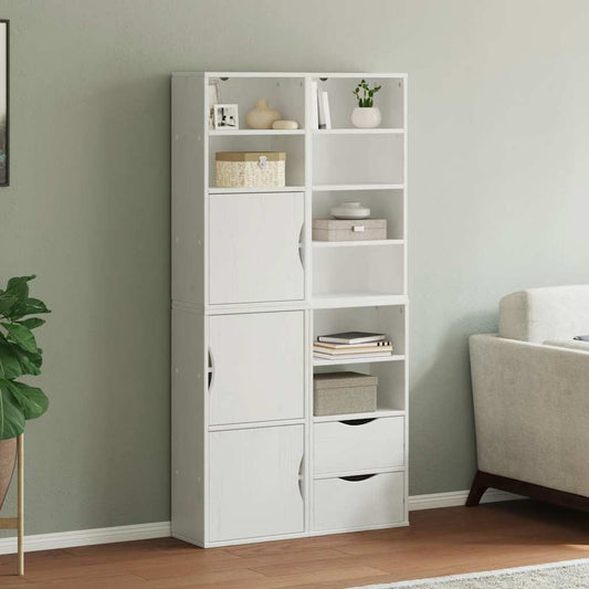 Skåp Vit 4 st "ODDA" 40x24x79 cm massiv Trä furu