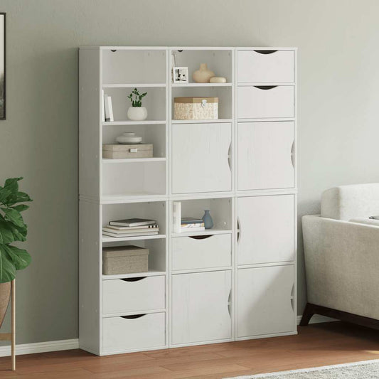 Skåp Vit 6 st "ODDA" 40x24x79 cm massivt Trä furu