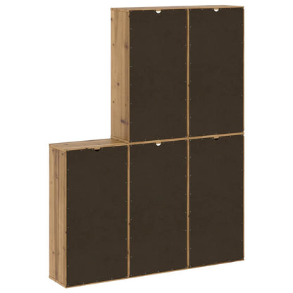Skåp Trä 5 st "ODDA" 40x24x79 cm massivt Trä furu