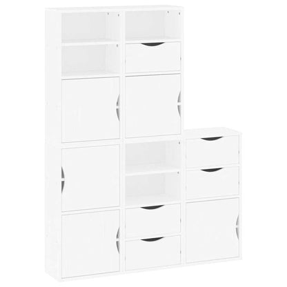 Skåp Vit 5 st "ODDA" 40x24x79 cm massivt Trä furu