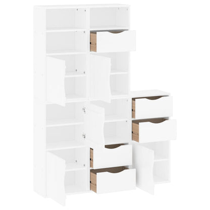 Skåp Vit 5 st "ODDA" 40x24x79 cm massivt Trä furu