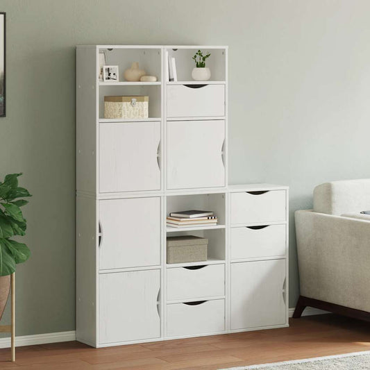 Skåp Vit 5 st "ODDA" 40x24x79 cm massivt Trä furu