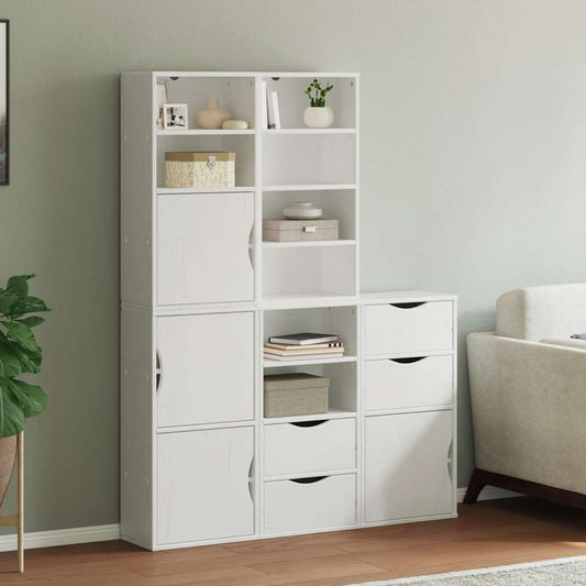 Skåp Vit 5 st "ODDA" 40x24x79 cm massivt Trä furu