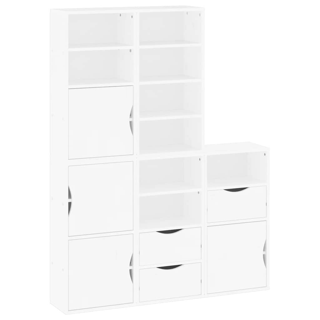 Skåp Vit 5 st "ODDA" 40x24x79 cm massivt Trä furu