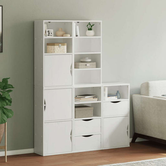 Skåp Vit 5 st "ODDA" 40x24x79 cm massivt Trä furu