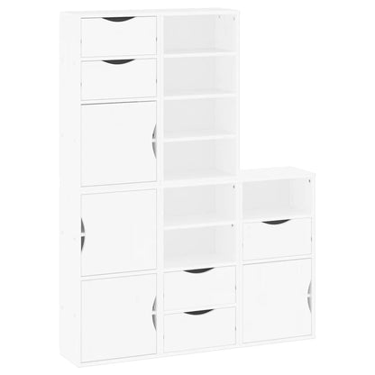 Skåp Vit 5 st "ODDA" 40x24x79 cm massivt Trä furu