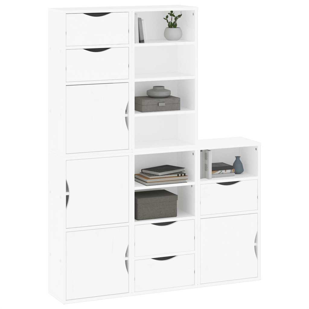 Skåp Vit 5 st "ODDA" 40x24x79 cm massivt Trä furu