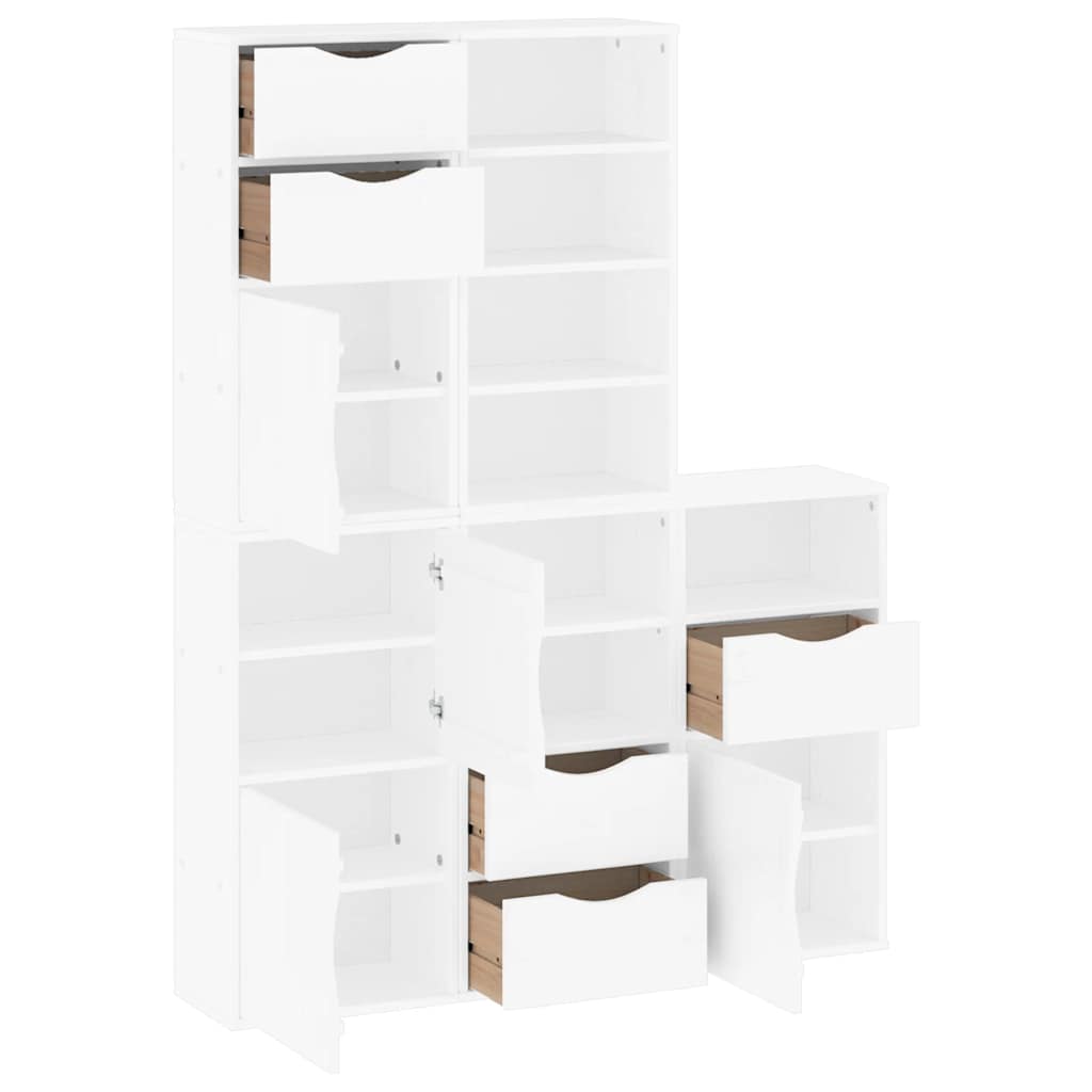 Skåp Vit 5 st "ODDA" 40x24x79 cm massivt Trä furu
