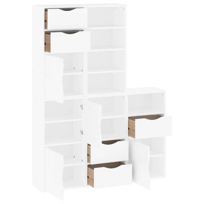 Skåp Vit 5 st "ODDA" 40x24x79 cm massivt Trä furu