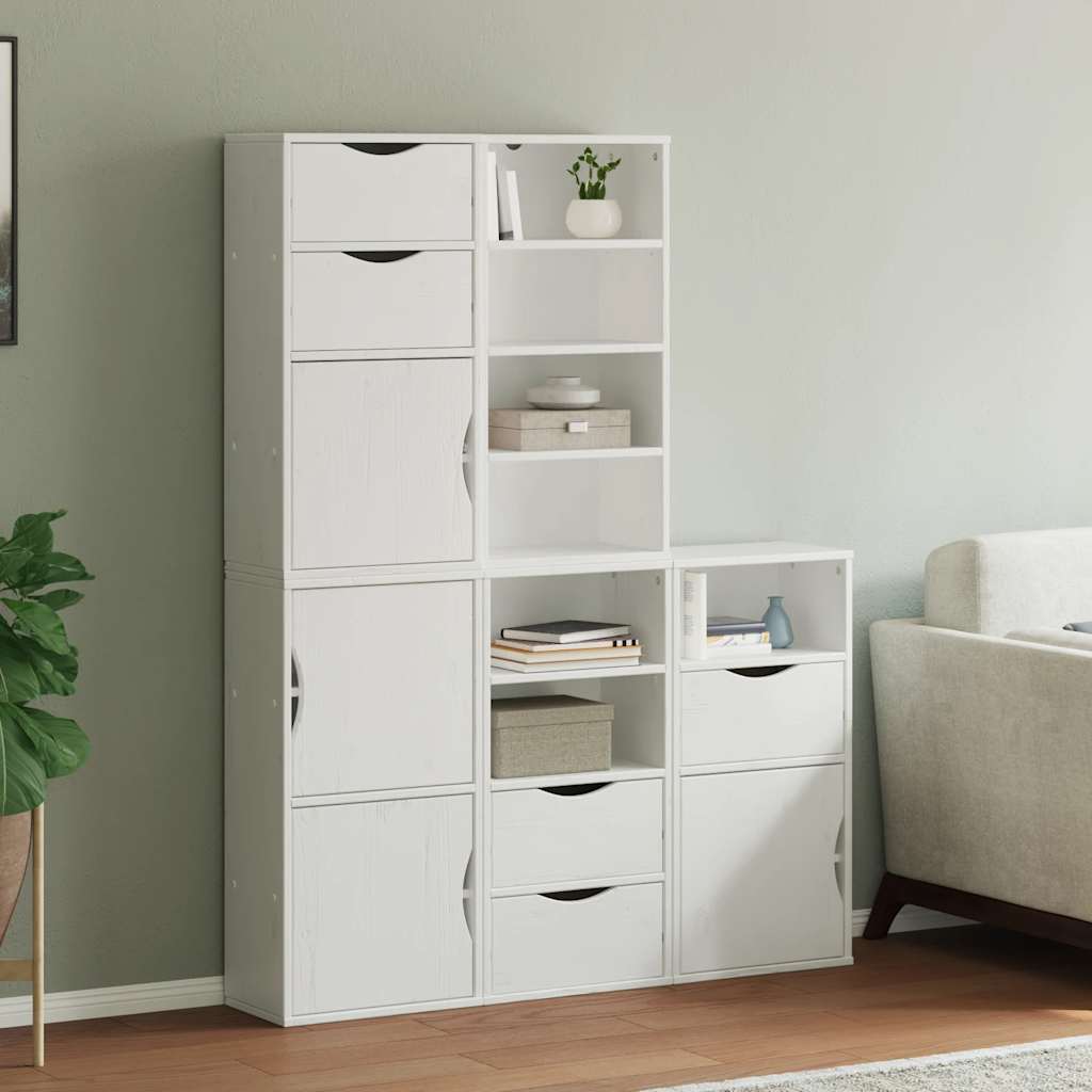 Skåp Vit 5 st "ODDA" 40x24x79 cm massivt Trä furu