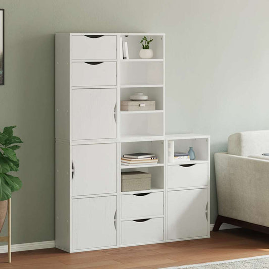 Skåp Vit 5 st "ODDA" 40x24x79 cm massivt Trä furu