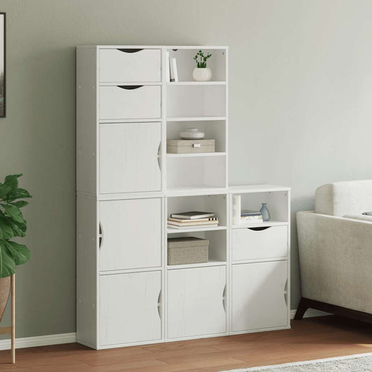 Skåp Vit 5 st "ODDA" 40x24x79 cm massivt Trä furu
