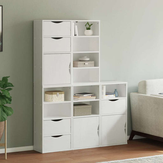 Skåp Vit 5 st "ODDA" 40x24x79 cm massivt Trä furu