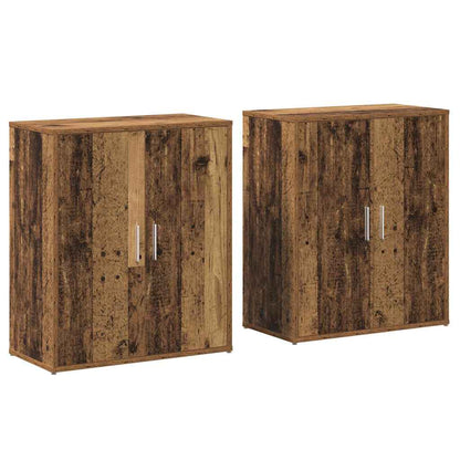 Skåp 2 pcs Gammal trä 60 x 31 x 70 cm Konstruerat trä