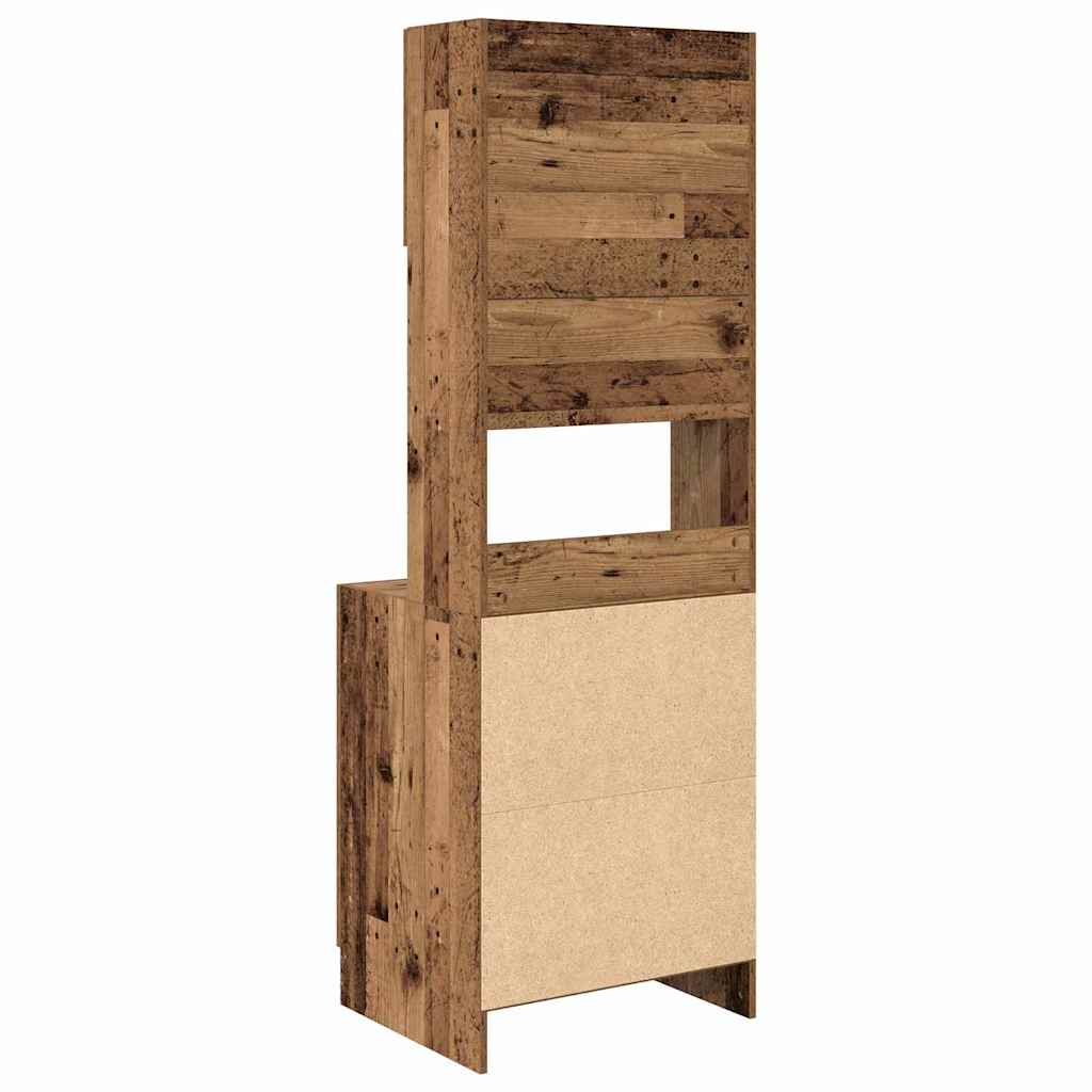 Köksskåp med hylla Gammalt trä 60 x 50 x 180 cm Konstruerat trä