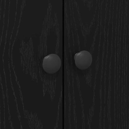 Köksskåp med hylla Svart ek 60 x 50 x 180 cm Konstruerat trä