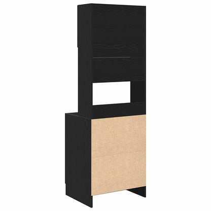 Köksskåp med hylla Svart ek 60 x 50 x 180 cm Konstruerat trä