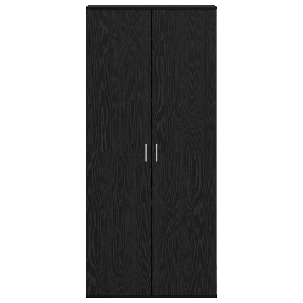 Högskåp med hylla Svart ek 80 x 39 x 178 cm Konstruerat trä