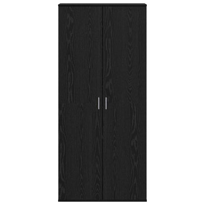 Högskåp med hylla Svart ek 80 x 39 x 178 cm Konstruerat trä