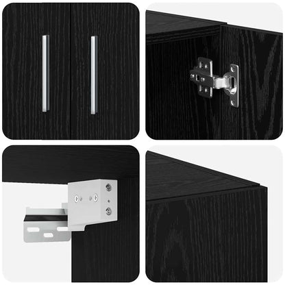 Förvaringsskåp Svart ek 70 x 42,5 x 225 cm Konstruerat trä