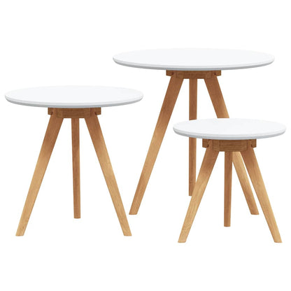 Soffbord Vit Brun 50 x 50 x 46 cm Massivt valnötsträ