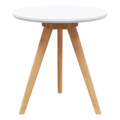 Soffbord Vit Brun 50 x 50 x 46 cm Massivt valnötsträ