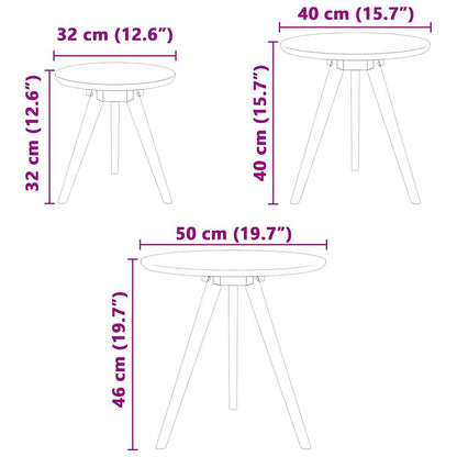 Soffbord Vit Brun 50 x 50 x 46 cm Massivt valnötsträ