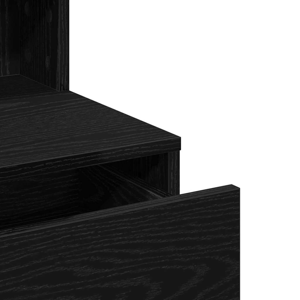 Sminkbord Smyckebord med låda Svart Ek 80 x 41 x 134.5 cm