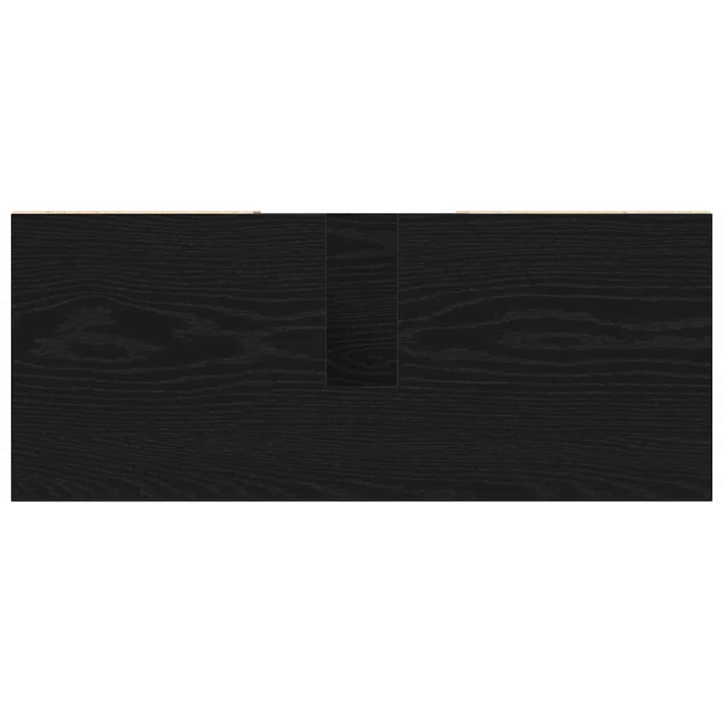 Badrumsunderskåp med hylla Svart Ek 80 x 33 x 60 cm