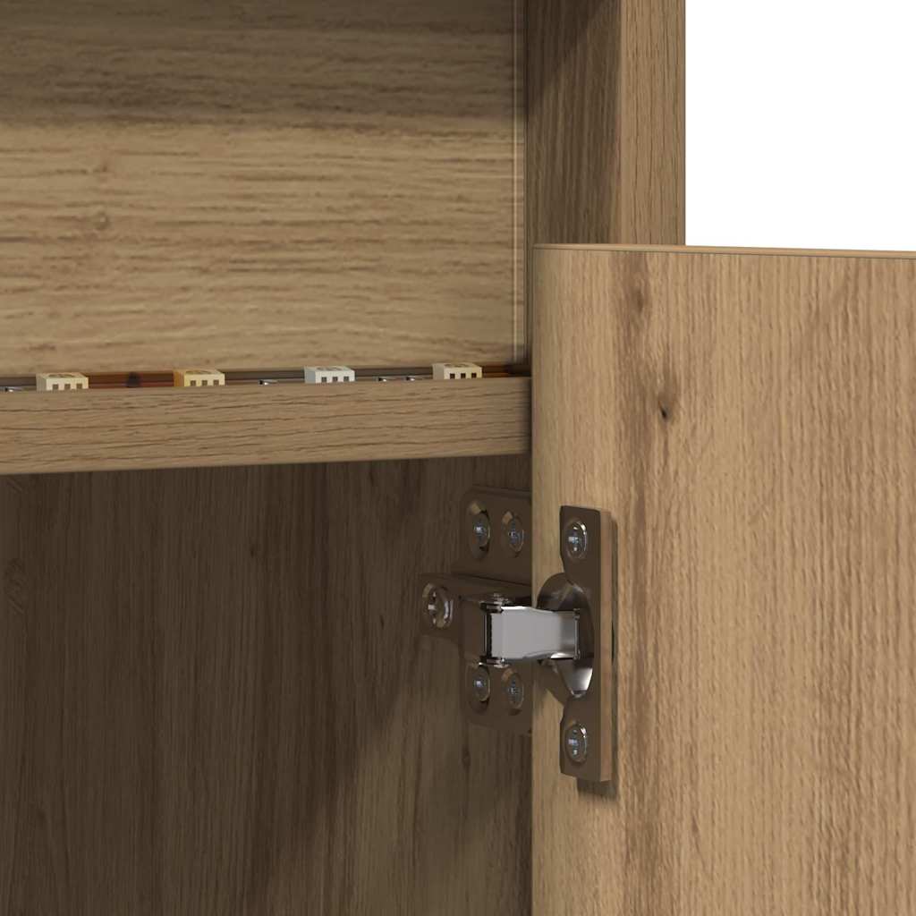 TV-Möbel Åldrat Trä TV-Skåp LED -remsljus Brun 100 x 34 x 50 cm