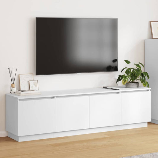 TV-skåp med LED Vit 180 x 38 x 49 cm Konstruerat trä
