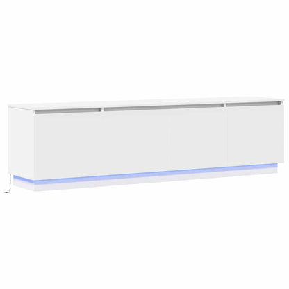 TV-skåp med LED Vit 180 x 38 x 49 cm Konstruerat trä
