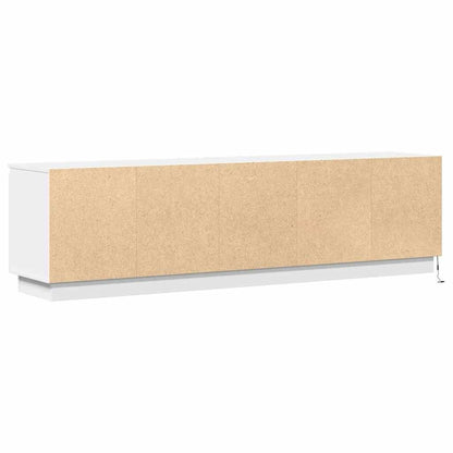 TV-skåp med LED Vit 180 x 38 x 49 cm Konstruerat trä