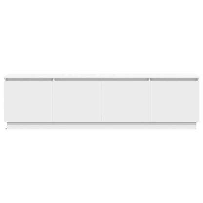 TV-skåp med LED Vit 180 x 38 x 49 cm Konstruerat trä