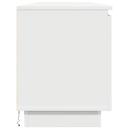 TV-skåp med LED Vit 180 x 38 x 49 cm Konstruerat trä