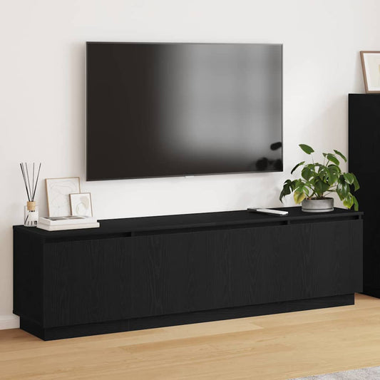 TV-skåp med LED Svart ek 180 x 38 x 49 cm Konstruerat trä